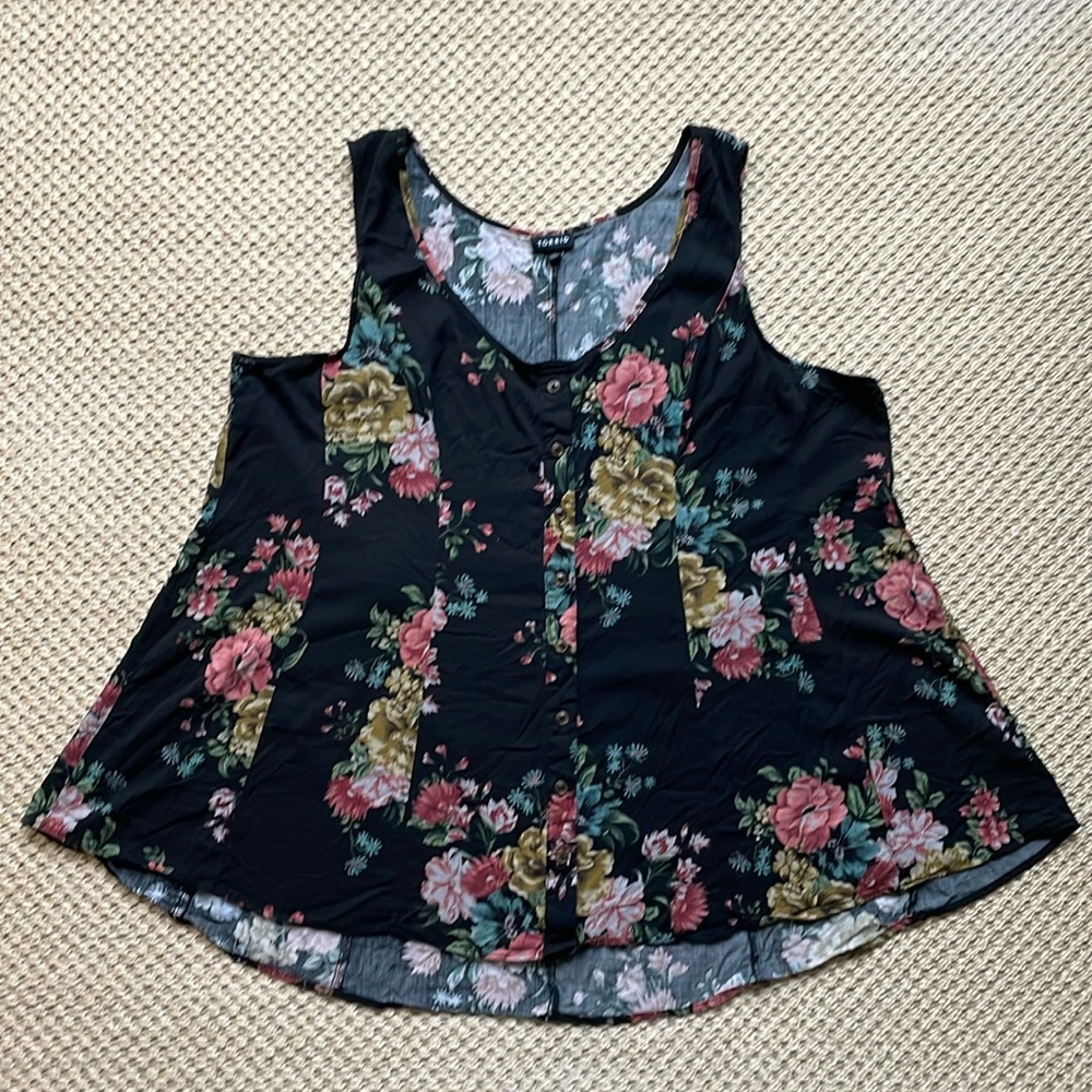 TORRID Black Floral Top 3X